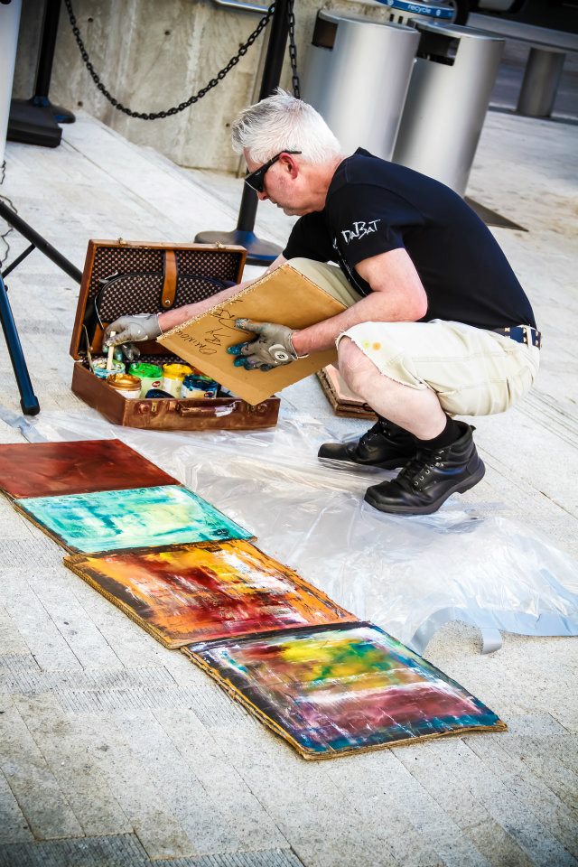 DaBat prepares painting 4 by AB