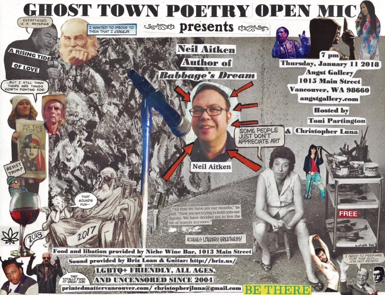 Ghost Town Poetry Open Mic January 11 2018