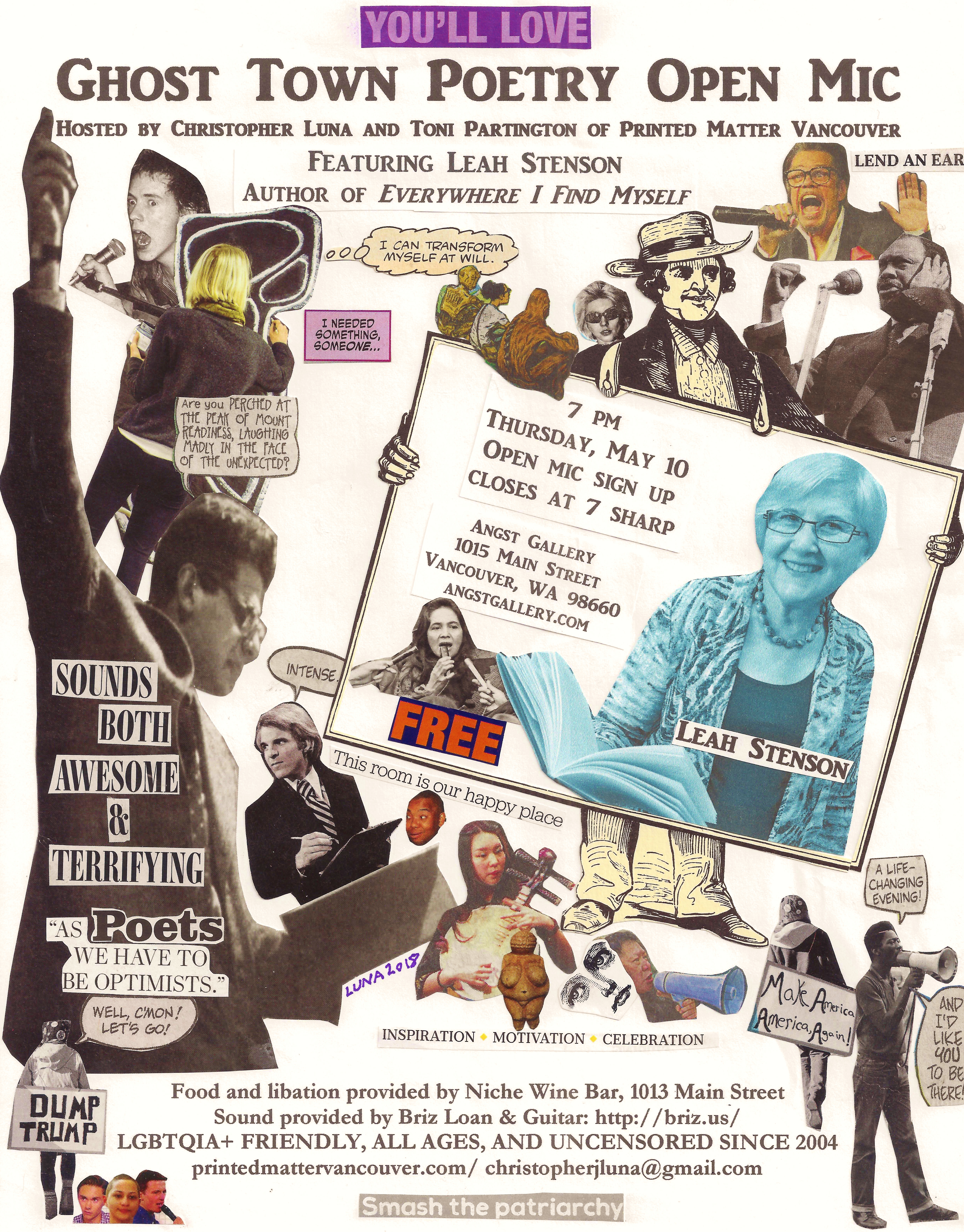 Ghost Town Poetry Open Mic May 10 2018 flyer