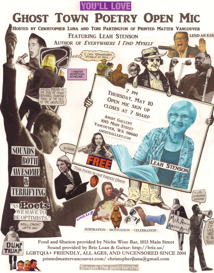 Ghost Town Poetry Open Mic May 10 2018 flyer