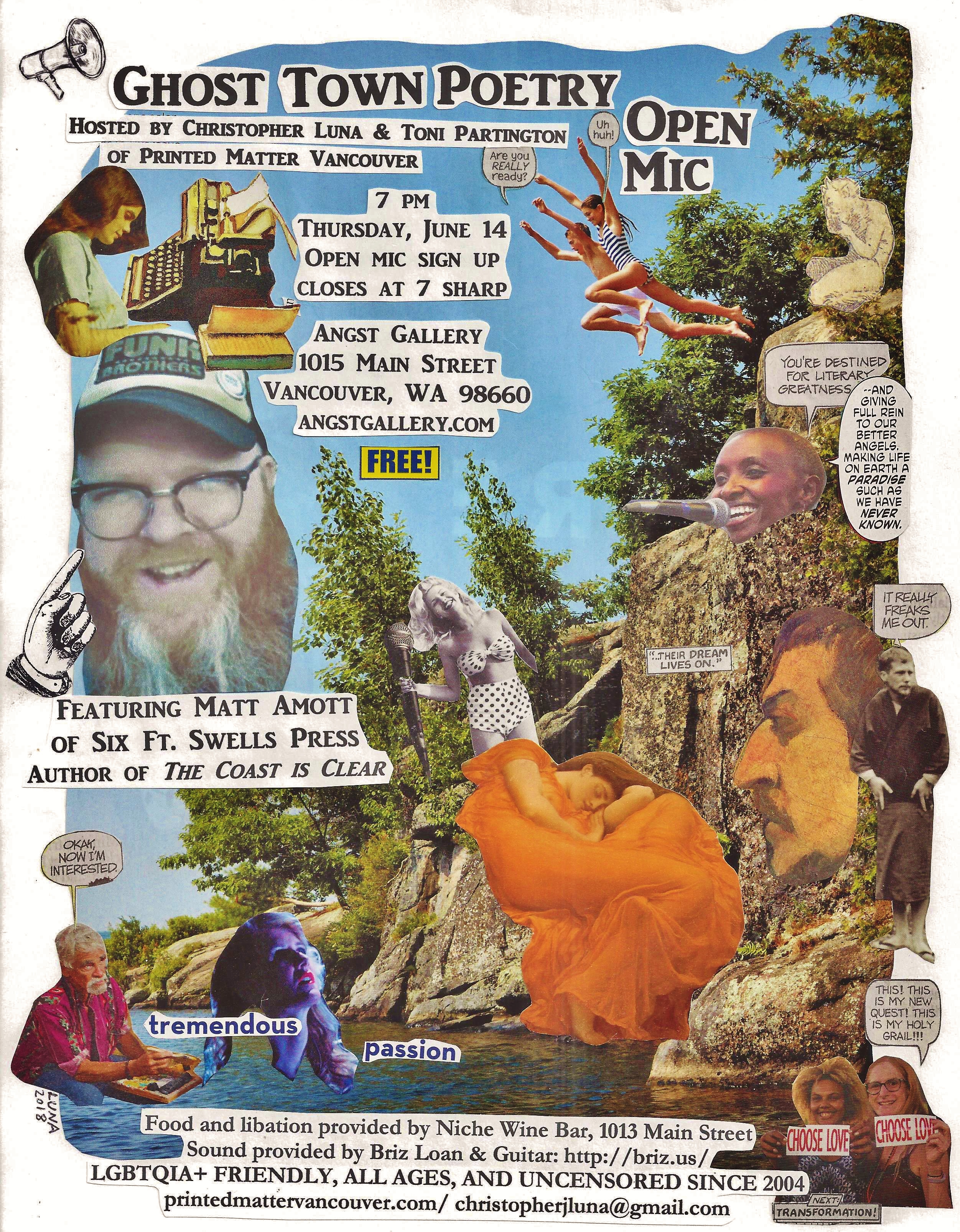 Ghost Town Poetry Open Mic flyer June 14 2018 cropped