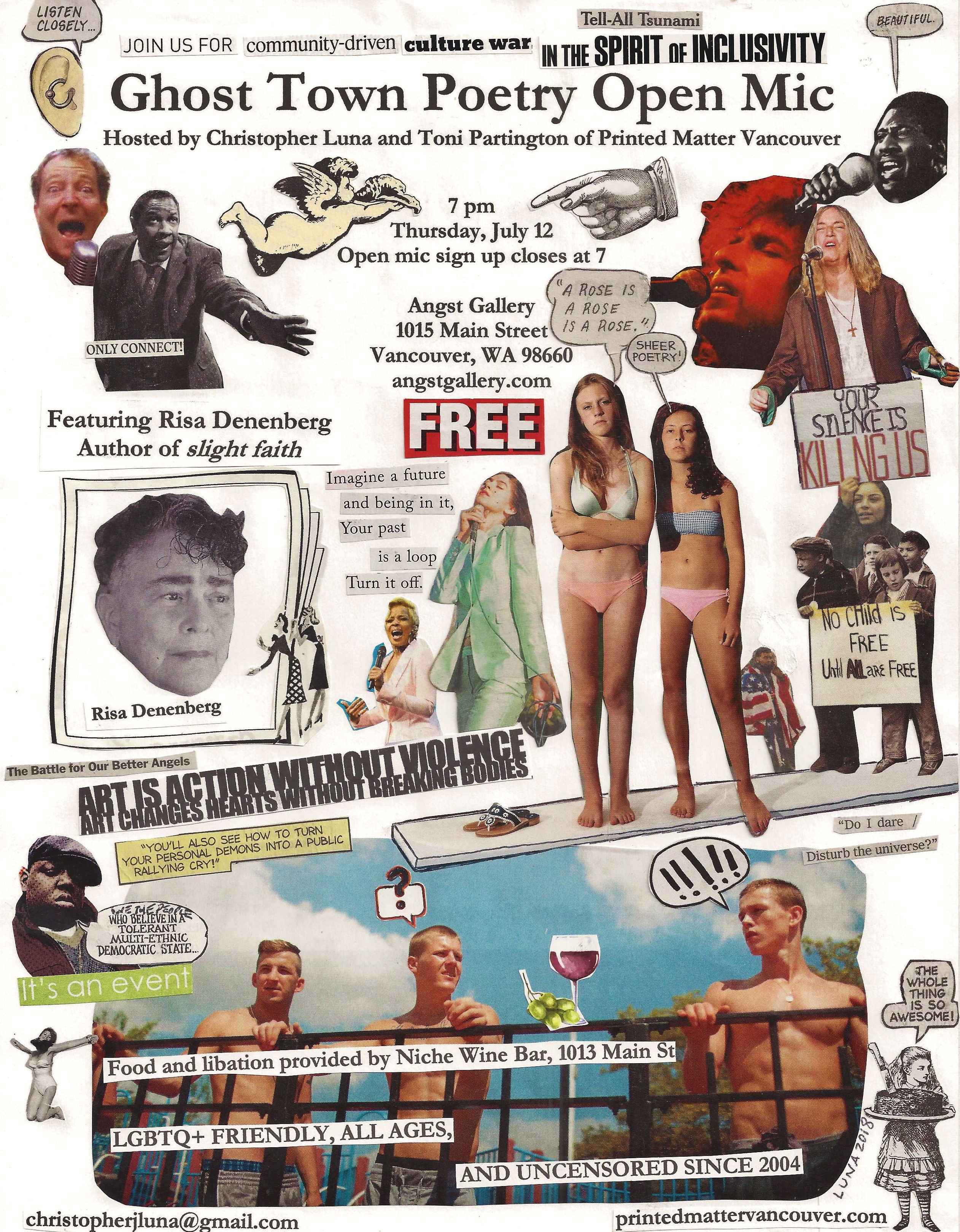 Ghost Town Poetry Open Mic flyer July 12 2018 cropped