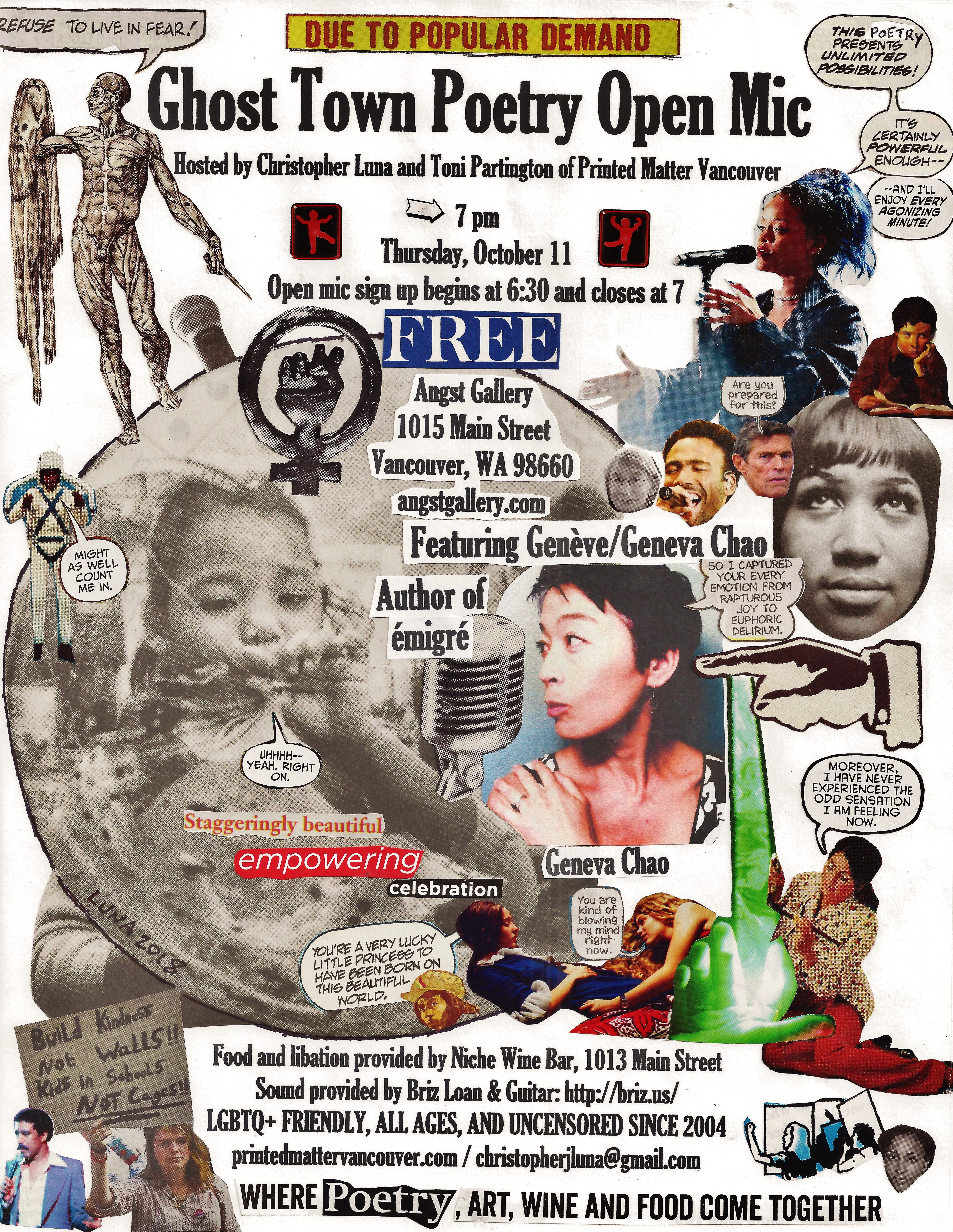 Ghost Town Poetry Open Mic flyer October 11 2018 cropped