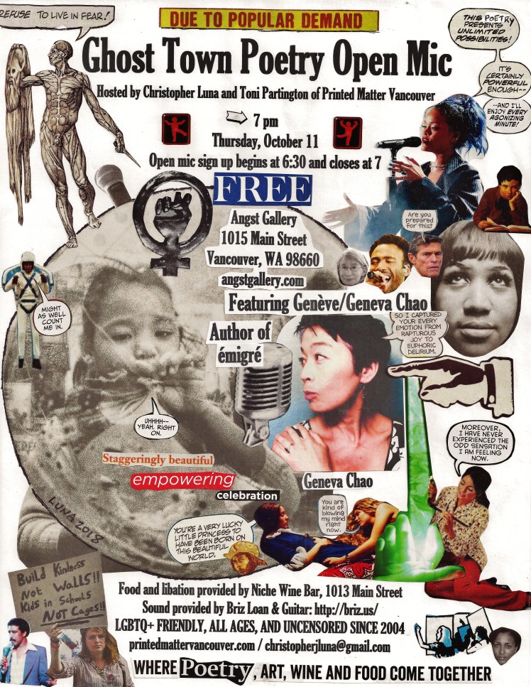 Ghost Town Poetry Open Mic flyer October 11 2018 cropped
