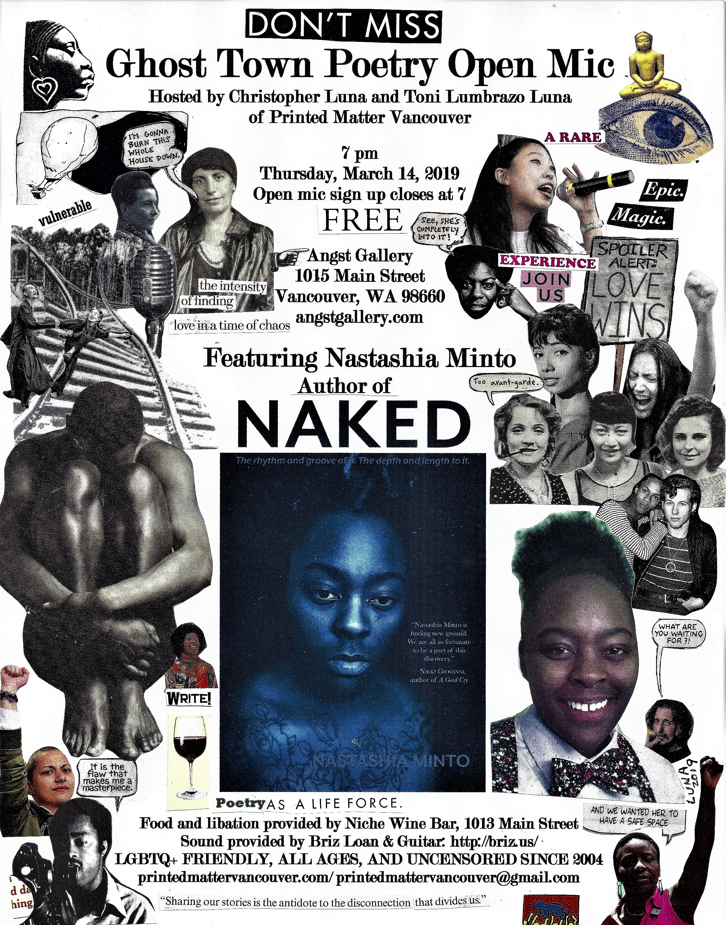 Ghost Town Poetry Open Mic Flyer March 14 2019