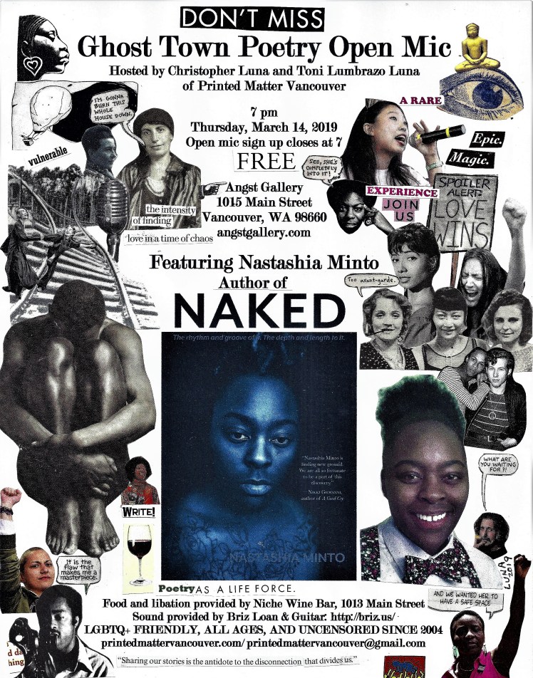 Ghost Town Poetry Open Mic Flyer March 14 2019
