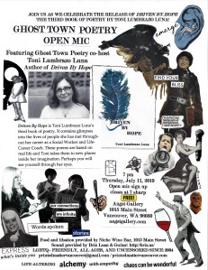 Ghost Town Poetry Open Mic flyer July 11 2019 cropped