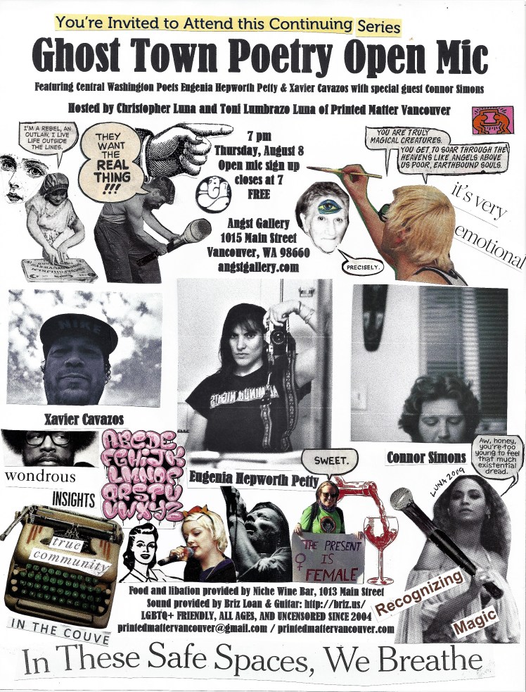 Ghost Town Poetry Open Mic flyer August 8 2019 edit