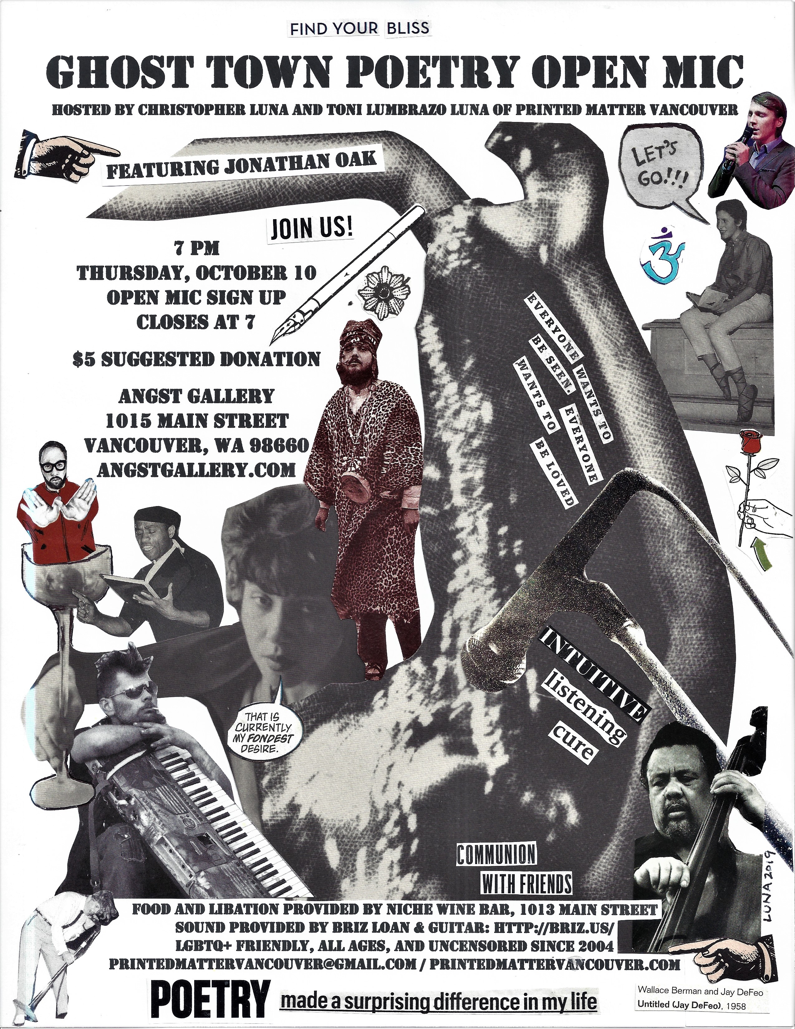 Ghost Town Poetry Open Mic flyer October 10 2019