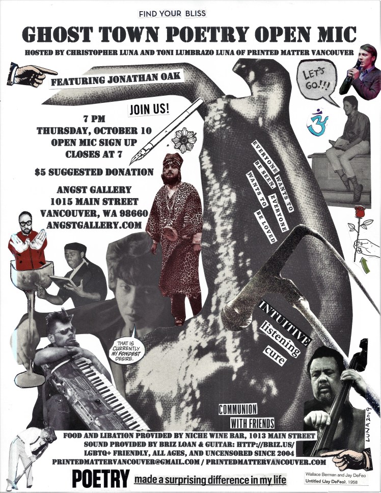 Ghost Town Poetry Open Mic flyer October 10 2019