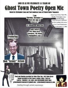 Ghost Town Poetry Open Mic Flyer November 14 2019
