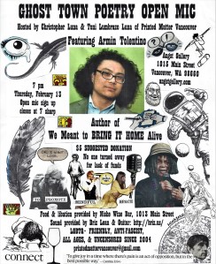Ghost Town Poetry Open Mic flyer February 13 2020