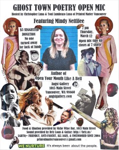 Ghost Town Poetry Open Mic flyer March 12 2020