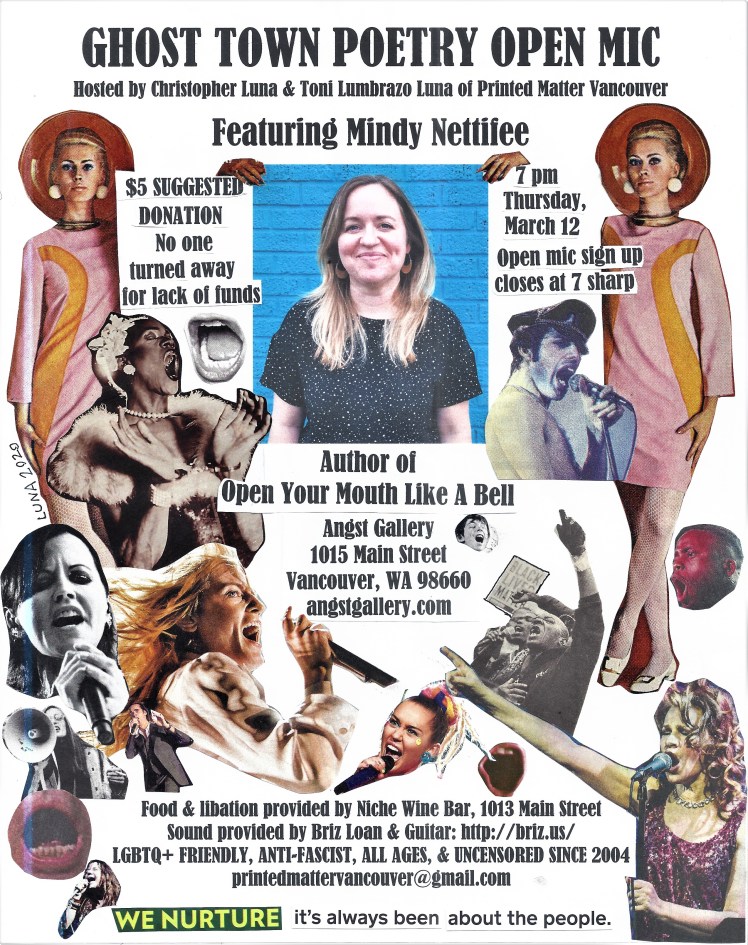 Ghost Town Poetry Open Mic flyer March 12 2020