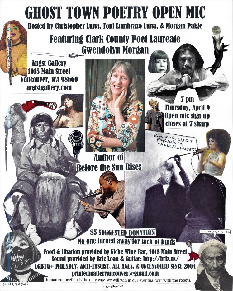 Ghost Town Poetry Open Mic April 9 2020 flyer
